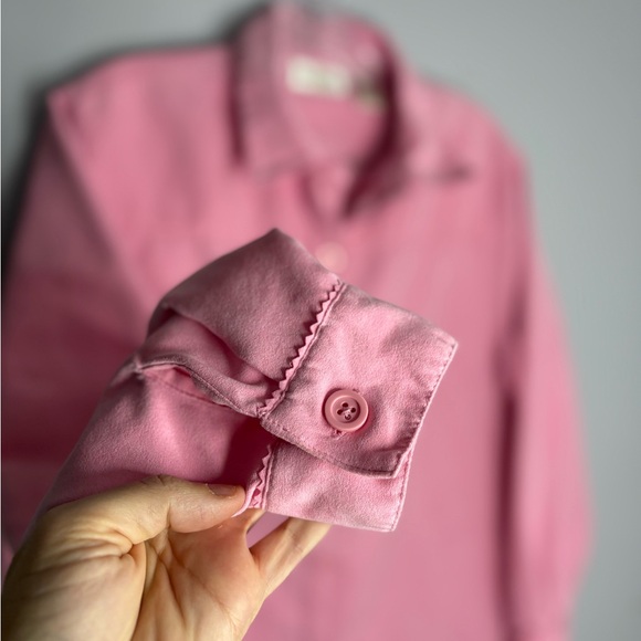 Studio Works Pink Lightweight Jacket Petite Large Button Down Spring Long Sleeve - Picture 9 of 16